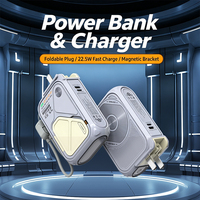 XTAURI 15W Magnétique + 22.5W Charge Rapide, Batterie Externe Portable Mini 10000mAh avec 2 Câbles, Station d'Alimentation