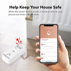 TY-WI-10 Tuya WiFi Détecteur d'alarme de fuite d'eau pour usage domestique, moniteur de fuite d'eau domestique 90 dB, dispositif d'alerte de drainage - Product Image 2