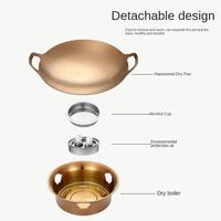 Chauffe-plat portable en acier inoxydable martelé non revêtu, alimenté au combustible, température contrôlée 85-100°C pour le maintien au chaud des aliments