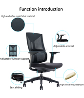 Chaise de bureau ergonomique à dossier moyen en maille avec accoudoirs, pivotante, pour réunion et salle de conférence – Offre Spéciale