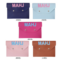 Portafoglio in Pelle PU per Carte di Punteggio Mahjong RR Wholesale, Chiusura a Scatto, Custodia Portatile, Accessorio per Gioco Mahjong da Viaggio