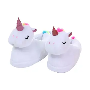 흰색 유니콘 장난감 모양 신발 봉제 동물 모양 신발