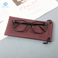 Pochette à cordon de serrage de haute qualité pour lunettes, sac souple en PU pour emballage de lunettes de soleil