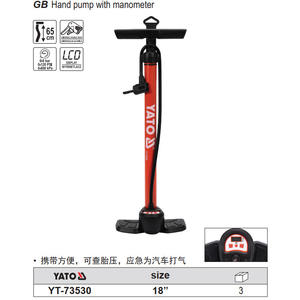 Pompe à main Yato avec manomètre 18 pouces en alliage d'aluminium pour gonflage de pneus de voiture - Product Image 1