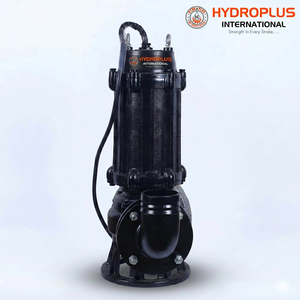 Pompe de drainage des eaux usées haute pression Hydroplus International 10HP en acier inoxydable, coupe-ébavures robuste pour transfert d'eaux usées PTFE - Product Image 1