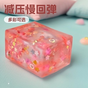 Pelota antiestrés de tofu con lentejuelas de goma suave, el juguete más vendido transfronterizo para amasar y aliviar el estrés, de rebote lento para adultos. - Product Image 4