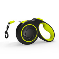 Laisse rétractable pour animaux de compagnie en nylon et acier inoxydable réfléchissant de 16 pieds/5 mètres, adaptée aux chiens de petite, moyenne et grande taille