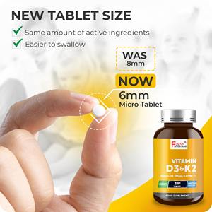 Suplemento de vitamina D3 K2 de alta calidad, 180 tabletas, suplemento de vitamina para la digestión para adultos - Product Image 2