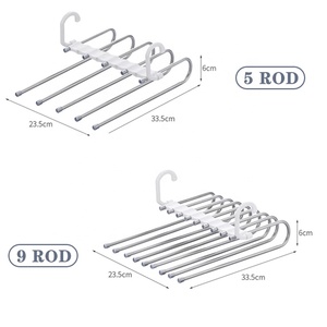 <span class=keywords><strong>Colgador</strong></span> multifuncional para almacenamiento de ropa, organizador de armario, estante de almacenamiento ajustable para pantalones, organizador de ropa - Product Image 2