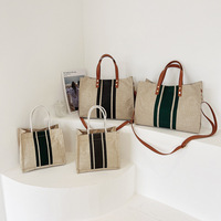 Nouveau Sac Fourre-tout en Toile de Jute et Lin pour Femme, Grande Taille, Personnalisable avec Logo et Lettres, Couleurs au Choix, Idéal Plage et Shopping