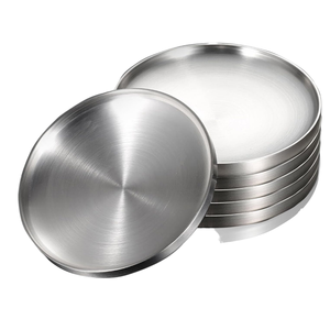 Platos de Acero Inoxidable 304 de Doble Pared, Aptos para Lavavajillas, con Logotipo Personalizado, de 17 cm, 19 cm, 21 cm y 23 cm, para Plantas, Campamento, Cena, Bandeja para Servir - Product Image 1