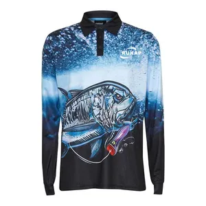 Men Outdoor anti UV Protection Fishing Jerseys sun protection Fishing Shirts Sublimated Custom Long Sleeve fishing clothes