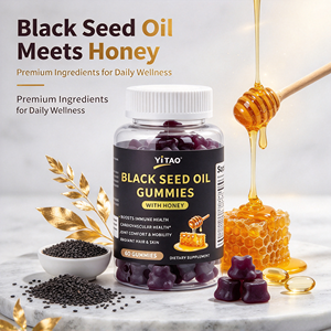 Private Label <b>Black</b> <b>Seed</b> Oil Gummies with <b>Honey</b> for Immune Cardiovascular Joint Skin Support OEM 60 Count - Product Image 4