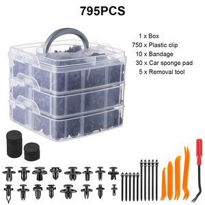 Jiechuang Car Clips 795Pcs PP Auto Fasteners For Mudguards Fenders <b>Door</b> <b>Trim</b> Panels Replacement Repair General Use - Product Image 5