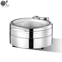Buffet chauffant électrique durable en acier inoxydable avec fenêtre transparente chauffe-plat de bureau pour mariages événements