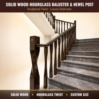 Balustre et poteau de balustrade en bois massif pour escalier de luxe, taille personnalisée, OEM