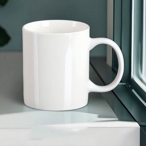 Mug à café en céramique personnalisé, double paroi, 12 oz, blanc, avec poignée, logo personnalisé imprimé - Product Image 3