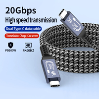 PD 100W 5A Charge Rapide USB C Câble Usb 3.2 Gen2 20G Type Mâle à Type C Mâle USB-C Câble D'extension
