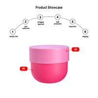 Pots en plastique de 30 ml à 500 ml avec couvercles, pots décoratifs ronds en forme de boule en PP, pots cosmétiques givrés pour crème de soin, pots de 50 ml pour hydratant