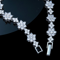 Bracelet Chaîne Tennis Fleur Givrée en Argent Sterling 925 avec Diamants Moissanite VVS pour Femme, Vente en Gros de Bijoux de Luxe