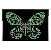 Peintures décoratives en porcelaine de cristal au design de luxe 3d Art Decor Wall Blue Butterfly Glass Diamond Paintings
