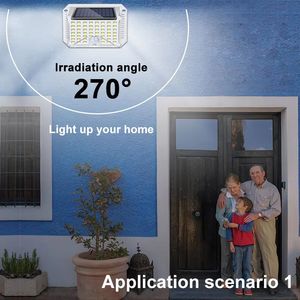 โคมไฟติดผนังเซ็นเซอร์แสงอาทิตย์90 LED IP65กันน้ำไฟรักษาความปลอดภัยแบบไร้สายสำหรับ Garde มี3โหมด - Product Image 3
