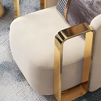 Fauteuil pivotant moderne de salon, chaise individuelle de luxe avec structure en métal doré et acrylique pour salon, fauteuil pivotant Teddy