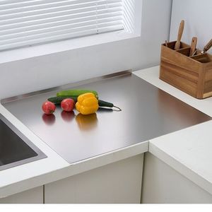 <span class=keywords><strong>Tagliere</strong></span> a L a Doppia Faccia per Cucina in Acciaio Inossidabile con Bordo Antiscivolo per Piano di Lavoro - Product Image 1