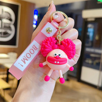 E-Perm-Frisur Monster-Gummi-Schlüsselanhänger Lustige Puppe Auto-Schlüsselanhänger Taschenanhänger Hergestellt in Guangdong Modell 236489