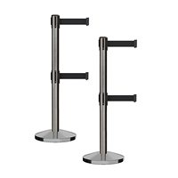 Barrière de contrôle de foule avec sangle rétractable personnalisable avec logo laser
