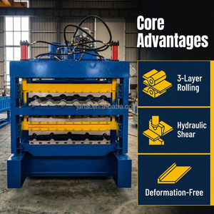 Machine de formage automatique à trois couches pour tôles <span class=keywords><strong>GI</strong></span>, prix usine, machine de fabrication de garnitures de carrelage en acier inoxydable, vente chaude - Product Image 3