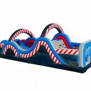 Parcours d'obstacles gonflable à pois colorés en PVC, grand parcours ondulé, jeu d'aventure, toboggan aquatique, château gonflable pour enfants, pour la maison et les événements en plein air - Product Image 5
