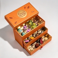 Boîte à tiroirs multicouches avec couvercle et base personnalisés, carton extra rigide, boîte cadeau premium pour chocolats, noix et bonbons