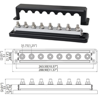 Barre omnibus 24V 48V, bloc de distribution d'alimentation, bornier 600A, barre omnibus à goujons M8, barres omnibus d'alimentation pour batterie, marine, automobile