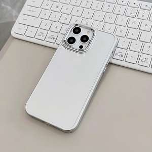 Funda para Teléfono 17 Pro Max Plateada Electrochapada, Estilo Metálico con Marco para Fotos, Compatible con iPhone 11, 12, 15, Funda Suave - Product Image 2