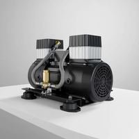 Compresseur d'air silencieux à piston sans huile 110V 220V 380V à deux cylindres refroidi par air avec moteur et roulement pour clinique dentaire