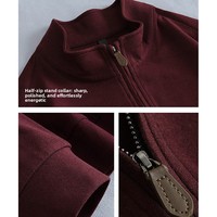 Veste décontractée pour homme à col semi-montant et manches longues, style américain, tricotée, avec fermeture éclair 1/4, pour l'automne, modèle ODM Front