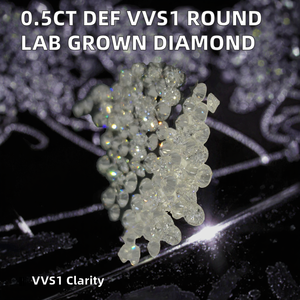 เพชรทรงกลมเจียระไนแบบบริลเลียนท์คุณภาพสูง 0.5 กะรัต DEF VVS1  เพชรเลี้ยงในห้องปฏิบัติการ สำหรับเครื่องประดับและแหวนหมั้น - Product Image 2
