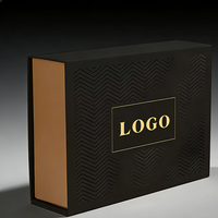 Boîte cadeau en papier pour cosmétiques, grand format, en carton ondulé rigide, avec logo personnalisé, finition bronzée magnétique, recyclable, avec poignée et ruban