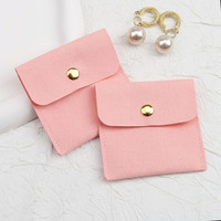 Personalisierbare Logo-Organizer-Tasche für Kleinteile, Rosa Mikrofaser-Wildleder Aufbewahrungsbeutel mit Druckknopf für Reisen und Alltag