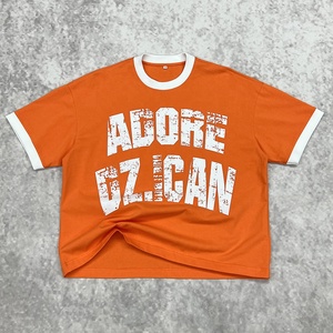 T-shirt décontracté streetwear, col rond, coupe courte, t-shirt ample, fabricant, impression sérigraphique, coton, t-shirts graphiques surdimensionnés - Product Image 2