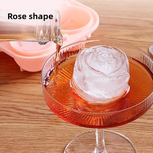 Moule à glaçons sphériques en forme de rose, très populaire, compatible congélateur, pour whisky glacé, à congélation rapide - Product Image 3