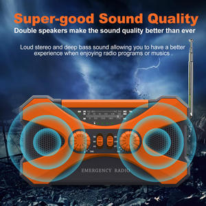 Custom 5200mAh Solar Hand Crank AM FM NOAA Radio LED Flashlight Portable Outdoor Weather Alert Power Bank Audio Receiver - Product Image 5