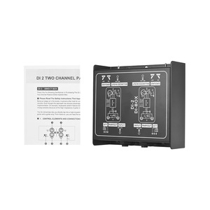 XTUGA DI2 Professional 2-Channel Metal DI Box <span class=keywords><strong>Audio</strong></span> <span class=keywords><strong>Converter</strong></span> Active Direct Box Low Noise pour Guitar Bass Show <span class=keywords><strong>Studio</strong></span> - Product Image 2