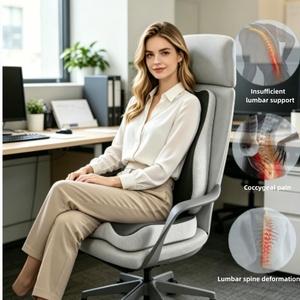 Coussin orthopédique en mousse à mémoire de forme pour chaise de bureau, siège de voiture, soutien lombaire et massage pour le dos – idéal pour les longues heures de travail assis au bureau - Product Image 3