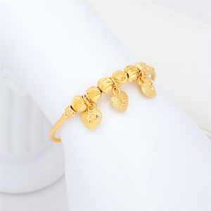 JXX sıcak satış Dubai 24k altın kaplama çocuklar ayarlanabilir tel charm bileklik bileklik toptan bilezik ile charms kadınlar - Product Image 2