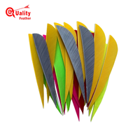 50 pièces JINYUQI 4 pouces goutte d'eau forme dinde plume droite/gauche aile flèche Fletch aubes pour tir à l'arc bricolage tir chasse