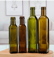 Bouteille carrée en verre opaque marron pour huile, bouteille d'huile de sésame, vente en gros, bouteille d'huile d'olive, pot d'huile de camélia et de noix