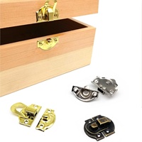 Mini petit doré argent Bronze bijoux coffre cadeau vin boîte en bois étui bascule loquet moraillon crochet peut verrouiller verrouillable avec vis