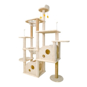Indoor Kaas Vorm Luxe Kat Tree Scratcher Multi-Level <span class=keywords><strong>Cat</strong></span> Tower <span class=keywords><strong>Condo</strong></span> - Product Image 1